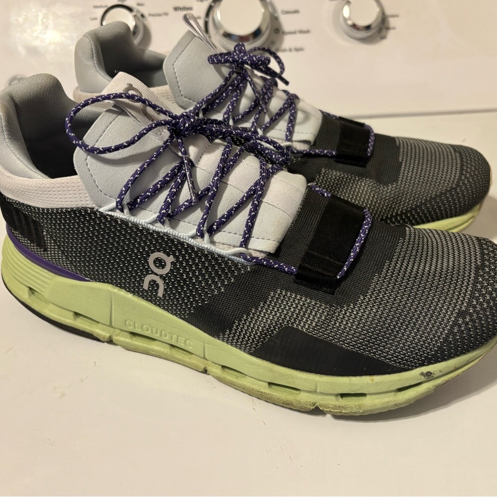 On Running Sneakers with Purple Accents